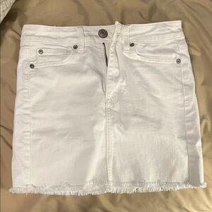 American Eagle White Denim Mini Skirt